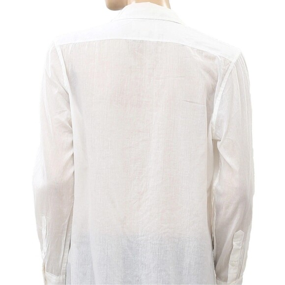 Nili Lotan Cotton Voile NL Buttondown Formal Shirt Top Cotton White XS 283750 - Picture 9 of 10